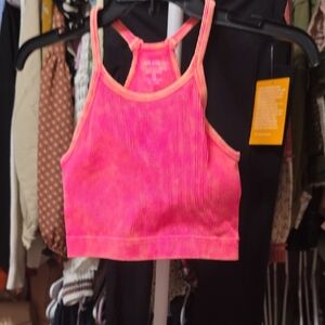 Zenana Vibrant Pink Padded Ribbed Tank Top